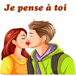 Gif animé je pense à toi amoureux